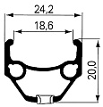 Обод 26&quot; 5-380330 двойн  GBS 36H Dragon L-719