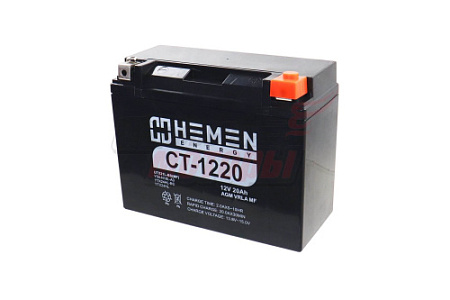 АКБ HEMEN ENERGY 12V20Aч СТ1220(Y50-N18L-A3) кислотн,обр.пол.205*89*163